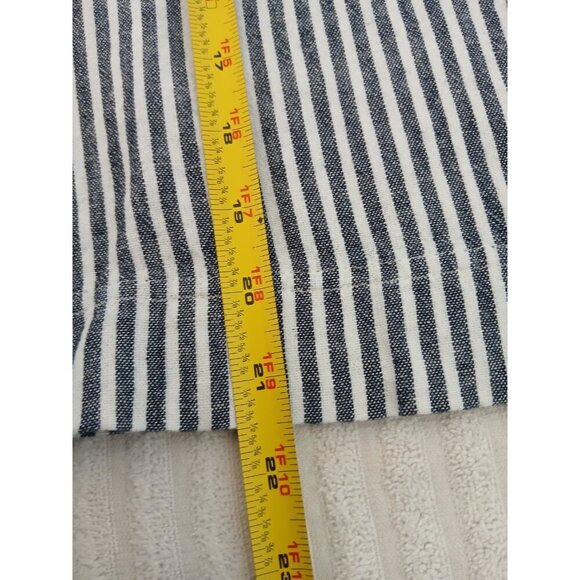 Liz ClaiborneLinen Blend White Navy Striped Sleeveless V-Neck  Shirt Size Small - Picture 8 of 12